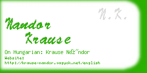 nandor krause business card